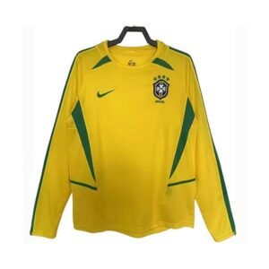 Maillot Rétro Manches Longues Bresil Domicile 2002