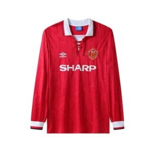 Maillot Rétro Manchester United Domicile Manches Longues 1992/1993