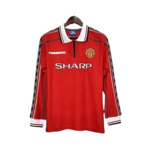 Maillot Rétro Manchester United Domicile Manches Longues 1998/1999