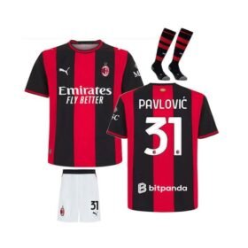 Maillot Kit AC Milan Domicile Enfant 2026/2027 (Pavlovic 31)