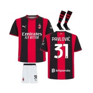 Maillot Kit AC Milan Domicile Enfant 2026/2027 (Pavlovic 31)